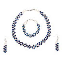 Navy Blue Faceted Zircon Jewelry Set