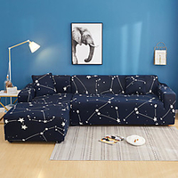 Navy Stars Print Dustproof All-powerful Slipcovers Stretch L Shape Sofa Cover Super Soft Fabric Couch Cover Sofa Furniture Protector with One Free Boster Case miniinthebox