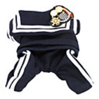 Navy Style Outfit with Pin Badge for Dogs (XS-XL,  Blue)
