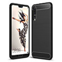 Naxtop Carbon Fiber Brushed Soft Bumper Back Cover Full Protective Phone Case For Huawei P30 P20 Pro Lite
