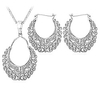 necklace earrings set vintage hoop loop earring platinum plated pendant necklace jewelry