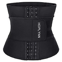 neoprene sweat waist trainer corset trimmer belt for women weight loss slimming stomach body shaper black x-large