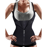 Neoprene Tank Top Waist Trainer Corset Vest Hot Sweat Workout Tank Top Slimming Vest Sports Polyester Neoprene Gym Workout Exercise Fitness Running Zipper Tummy Control Slimming Weight Loss For miniinthebox