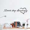 Never Stop Dreaming Characters / Hearts Wall Stickers Plane Wall Stickers Decorative Wall Stickers PVC Home Decoration Wall Decal Wall Decoration 1pc