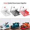 New 12 inch 3D Mobile Phone Screen Magnifier HD Video Amplifier with Foldable Holder Magnifying Glass Smart Phone Stand Bracket
