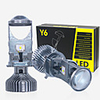 New 2pcs HI/LO H4 LED left-hand driving LHD driving mini projector lens headlight for car clear beam pattern 12V 6000k no astigmatic problem lifetime warranty