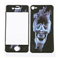 New 3D Skull Crystal Epoxy Sticker for iPhone4G Blue