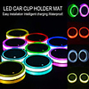 New Car LED Light Cup Holder Automotive Interior USB Colorful Lights Lamp Drink Holder Anti-Slip Mat Auto Products
