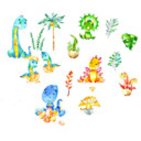 New Cartoon Stickers Dinosaur Self Adhesive Wall Stickers Creative Children