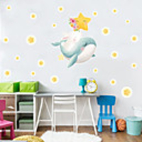 New Cartoon Stickers Stars Whale Self Adhesive Wall Stickers Creative Children