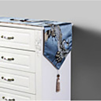 New Chinese Classical Crane Jacquard Table Banner High-end Chinese Furniture Dining Room Coffee Table Tablecloth