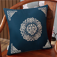 New Chinese Style Linen Blended Retro Pillow Case Cover Living Room Bedroom Sofa Cushion Cover Modern Sample Room Cushion Cover