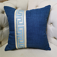 New Chinese Style Simplicity Thicken Cotton Linen Splicing Pillow Case Cover Living Room Bedroom Sofa Cushion Cover