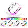 New Colorful Soft Electroplate Plating TPU Cover Case Bracelet Full Cover Ultra Thin Screen Protector Shell Skin for Fitbit Versa Smart Watch