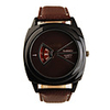 New Design PU Leather Band Mystical Dial Quartz Men Women Wrist Watch - Brown