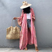 new european and american hooded cardigan loose large size beach holiday sunscreen jacket bikini cover top swimsuit outer women miniinthebox
