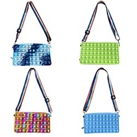 New Fidget Toys popet Sensory Silicone Push Bubble Rectangular Anti stress Storage Bag Kids Push popper Shoulder Bag brinquedos miniinthebox