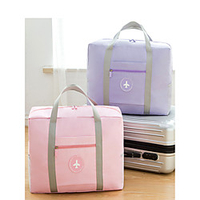 New Folding Luggage Hand-held Travel Bag Solid Color Travel Storage Bag Large Capacity Trolley Case Aircraft Bag miniinthebox