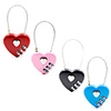 New Heart Shaped Padlock 3 Dial Digit Password Lock Luggage Password Padlock Double Mood Love Lock Travel Gift 4 Colors