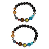 new! his and hers couple circle distance universe bracelets collection (gun metal his amp; hers)