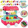 new kids children girls food cart toy with light music diy assembly kitchen playsets