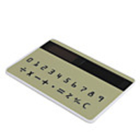 NEW Mini Slim Credit Card Solar Power Pocket Calculator - Army Green