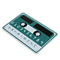 NEW Mini Slim Credit Card Solar Power Pocket Calculator - Dark Green