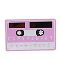 NEW Mini Slim Credit Card Solar Power Pocket Calculator - Purple