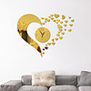 New Mirror Lovely Hearts Wall Clock Decal DIY Art Mirror Stickers Watch Self-adhesive Wall Decorations Living Room Wall Ornament
