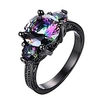new mysterious rainbow topaz ring, 14kt black gold wedding rings sz 9