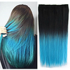 New Ombre Color Optional Easy Wear Clip in One Piece Synthetic Hair Extension Long Straight Synthetic Natural Looking Hairpieces miniinthebox