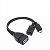 New OTG Host Power Splitter Y USB Jack to Mirco 5 Pin Male Female Cable Black Micro USB Male to USB A Female Support OTG