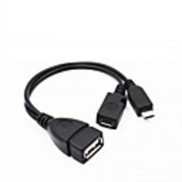 New OTG Host Power Splitter Y USB Jack to Mirco 5 Pin Male Female Cable Black Micro USB Male to USB A Female Support OTG