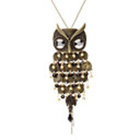 New Owl Shape Metal Necklace