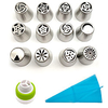 New Russian 12 pcs Decorating Piping Tips Fondant Cream Chocolate Cake Decorating Tool