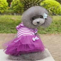 New Striped Dog Skirt Pet Princess Skirt Teddy Small Dog miniinthebox