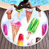 new summer products amazon hot selling round beach towel with watercolor ice cream,  customizable quick-drying bath towel with tassels miniinthebox