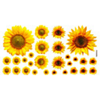 New Sunflower Self Adhesive Wall Stickers Creative Children