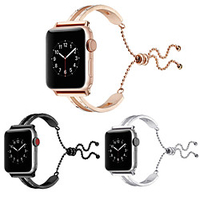 NEW Women 44mm/40mm/38mm/42mm Bangle Bracelet Pendant Strap Wristbands Stainless Steel Watch Band Tassel Jewelry Cuff For Apple Watch 4/3/2/1