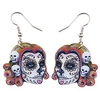 newei acrylic halloween skeleton skull earrings drop dangle fashion jewelry for girl women gift (skull earrings b)