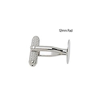 newest cufflinks base with 12mm blank pad-20pcs (imitation rhodium)