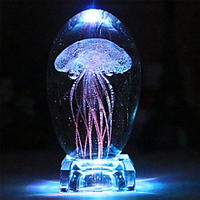 Night Light Table Lamp Colorful Jellyfish Night Light Novel Crystal Crafts LED Night Lamp Luminous Atmosphere Light Gife miniinthebox
