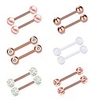 nipple rings tongue ring surgical steel nipplerings piercing women rose gold barbells 14g 6 pairs 1/2