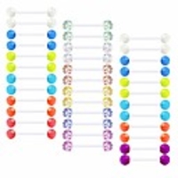 nipple tongue rings nipplerings 14g piercing barbell plastic flexible clear bar retainer glow in the dark ball glitter for women men 36pcs 12-18mm