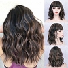 Nnzes Short Bob Wigs for Women Natural Wavy Wig with Bangs for Girls Shoulder Length Light Blue Color Hair for Cosplay Wear 14 Inches Synthetic Heat Resistant Hair miniinthebox
