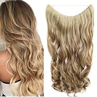 No Clip No Glue Invisible Halo Hair Extension 24inch Long Straight Synthetic Heat Resistant String Hairpiece miniinthebox