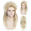 No glasses Blonde 80s Rock Style Mullet Cosplay wig Synthetic Long Natural Wavy Wigs for Man and Woman miniinthebox