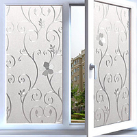 No Glue Window Film Vinyl Static Anti Uv Privacy Glass Sticker Home Kitchen Office Decorative Iron Flowers Glass Film 10045cm miniinthebox