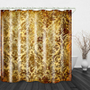 Noble Golden Flowers Waterproof Shower Curtain With Hooks Suitable For Separate Wet And Dry Zone Divide Bathroom Shower Curtain Waterproof Oil-proof Covered Bathtub Curtain miniinthebox