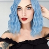 non-lace Stamped Glorious Wavy Short Wig Middle Part Shoulder Length Short Wavy Bob Wigs for Women Synthetic Natural Looking Heat Resistant Fiber Hair (Magenta) miniinthebox